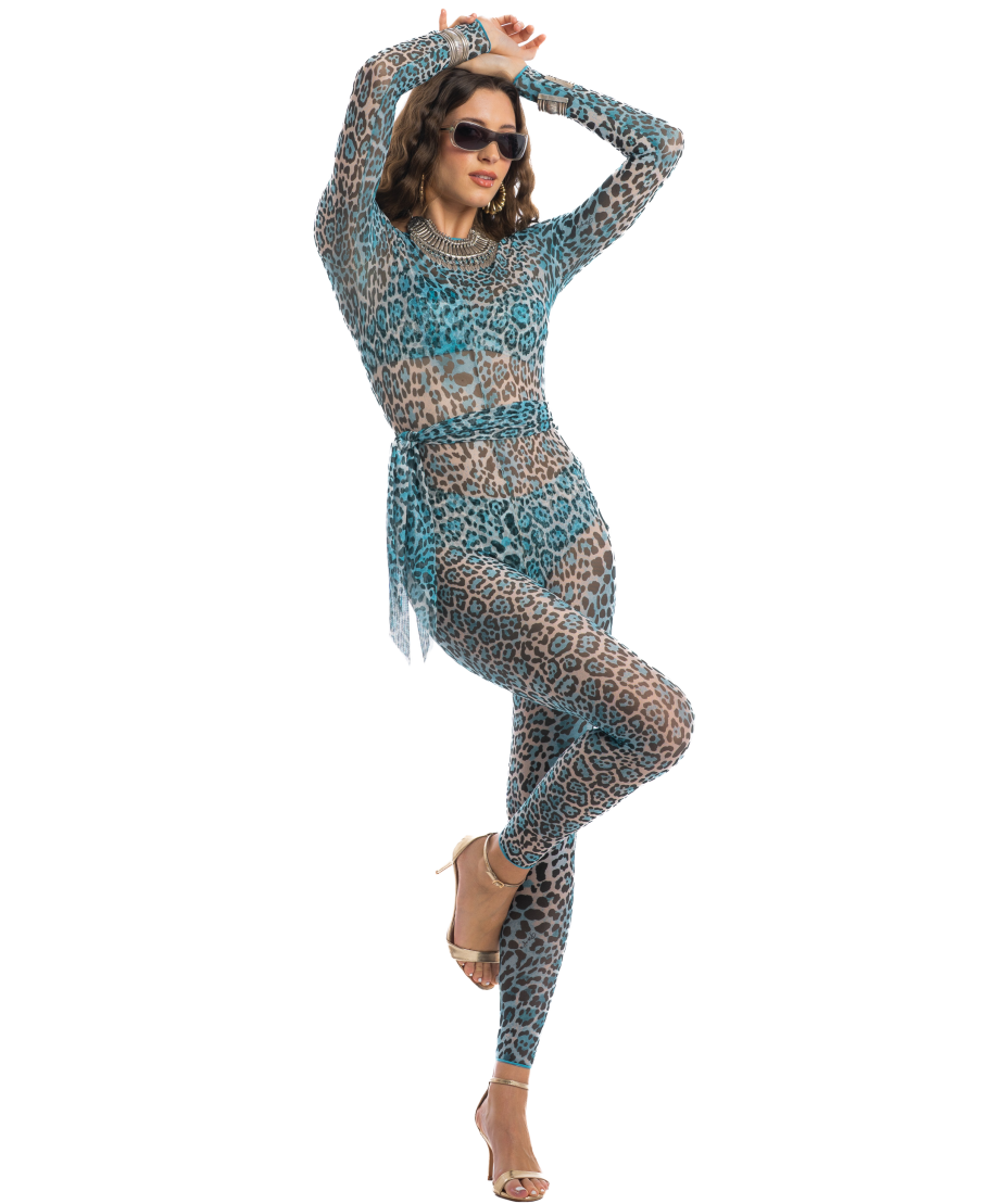 Wild Long Jumpsuit with Scarf