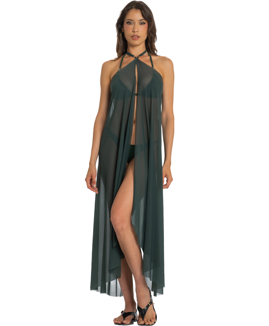 Plain Tulle Pareo Dress