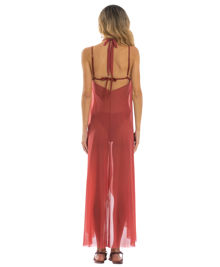 Plain Tulle Pareo Dress