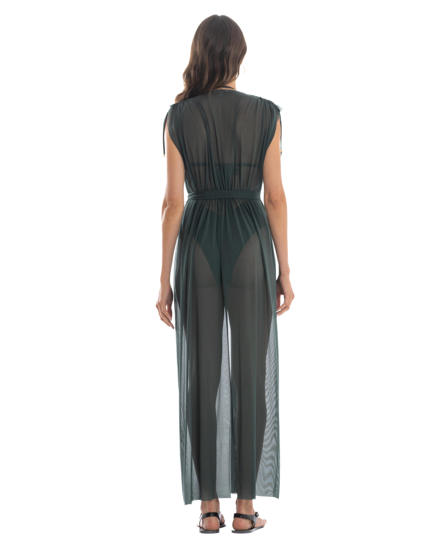 Tulle Robe Dress Solid Color