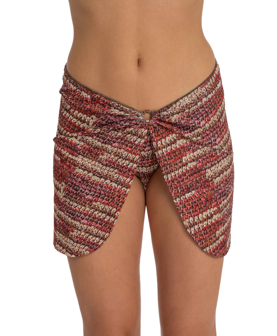 Pareo Rafia Short Skirt