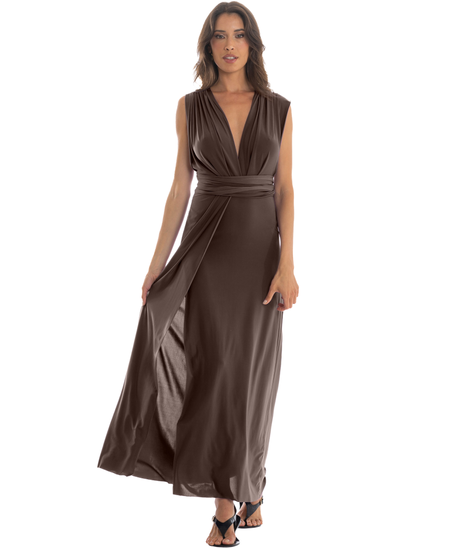 Transformable Long Dress Solid Color