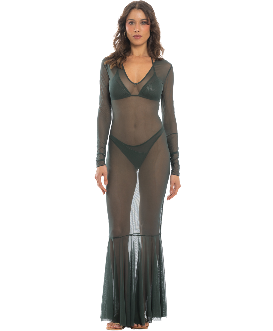 Long Dress Tulle Solid Color