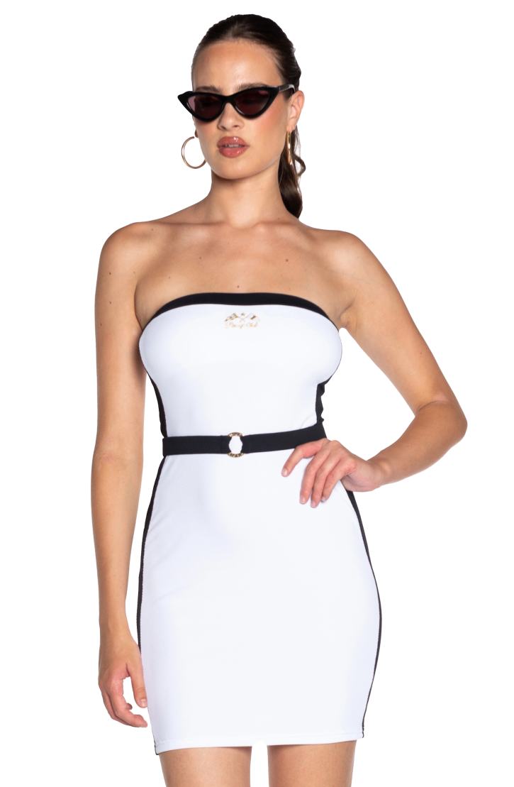 Pencil dress w/belt Pin-Up Club series