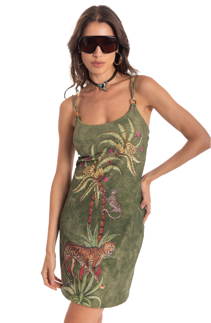 Pencil Dress Safari Print