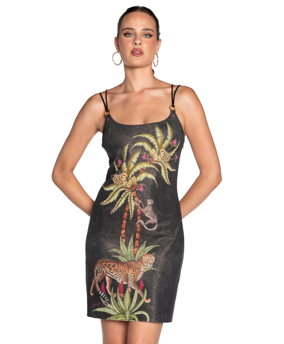 Pencil Dress Safari Print
