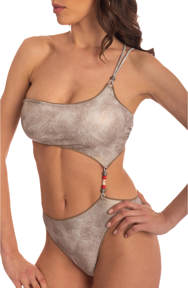 Costume da Bagno Monospalla Ecopelle
