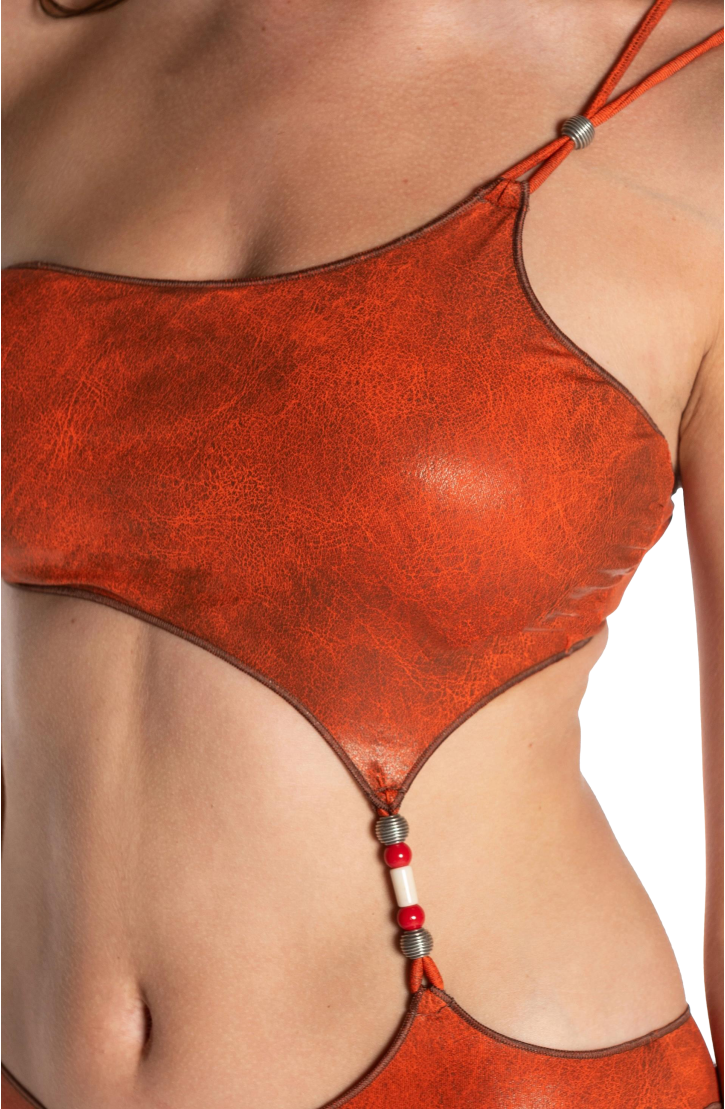 Swimsuit Trikini Vegan Leather