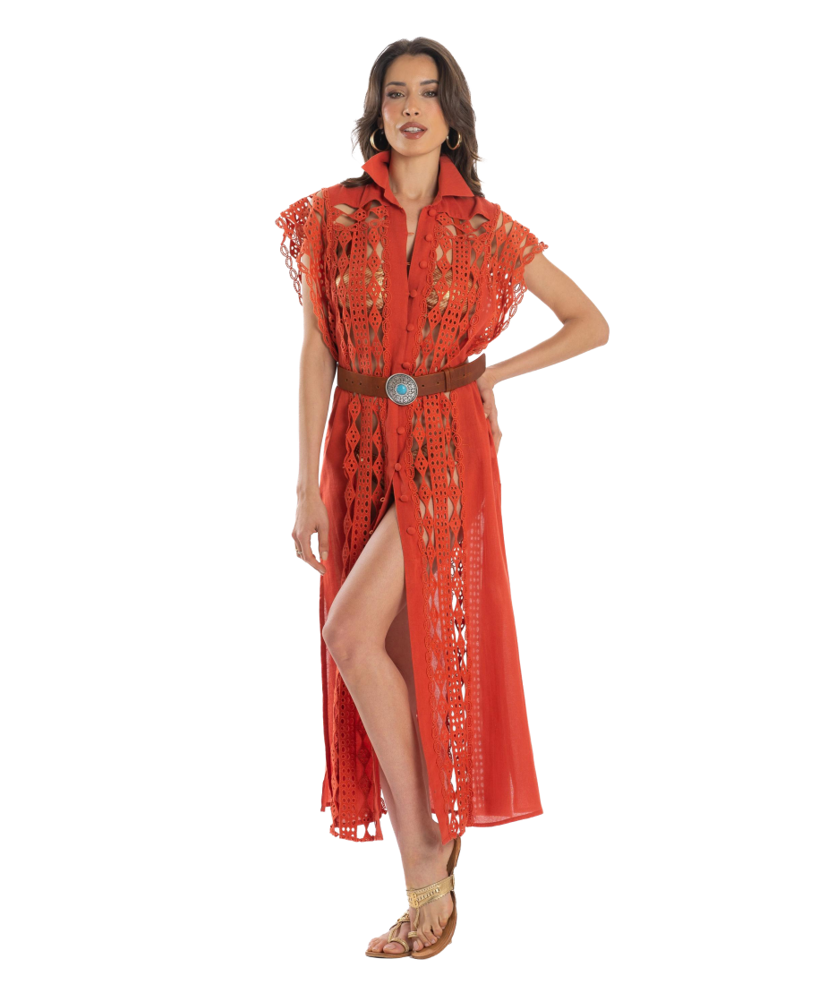 Macramé Chemisier Dress