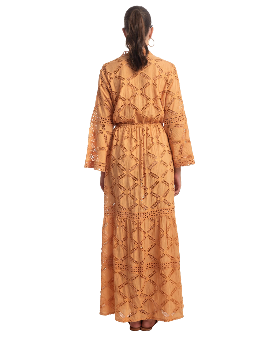 LACE T SOLID ROBE DRESS