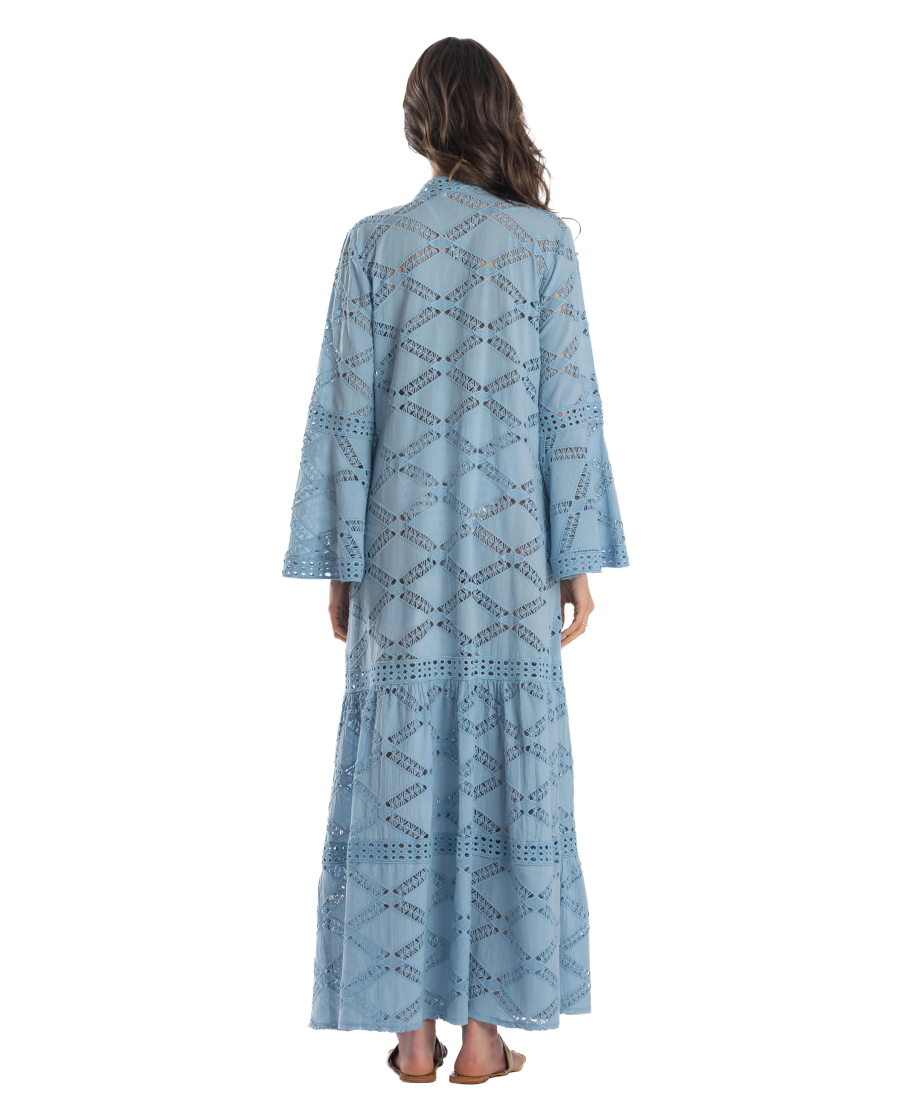 LACE T SOLID ROBE DRESS