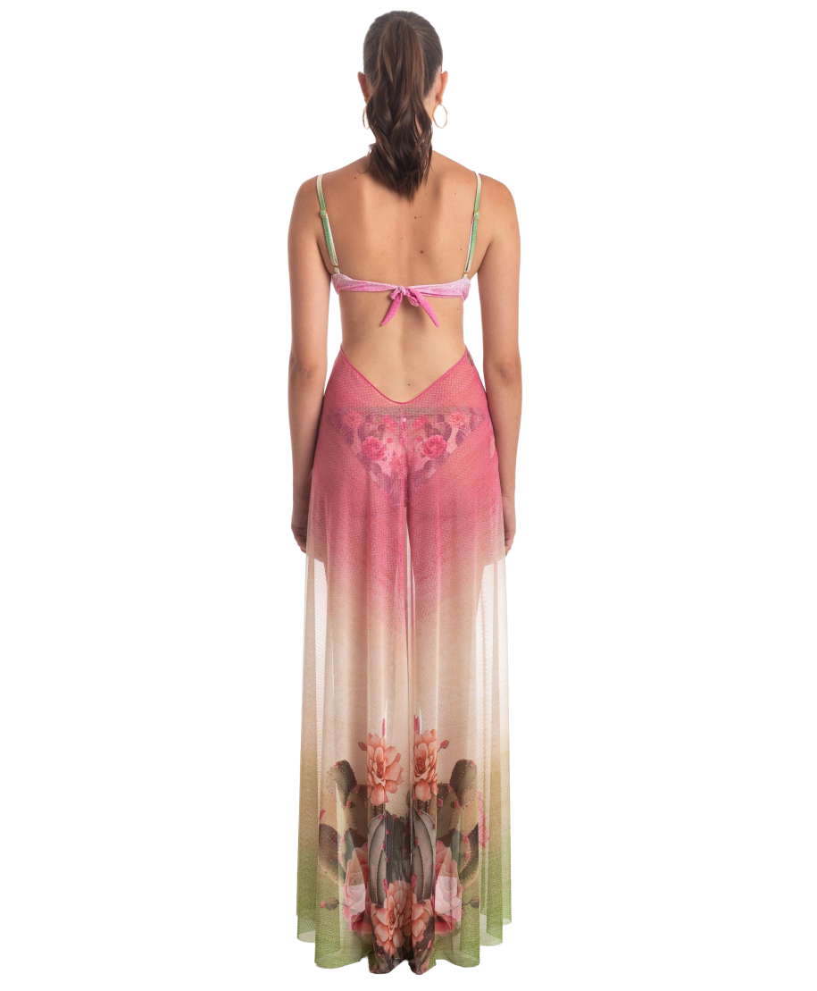 Desert Flower Tulle Pareo Dress