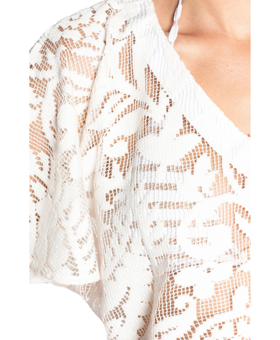 Blusa Macramè Tinta Unita