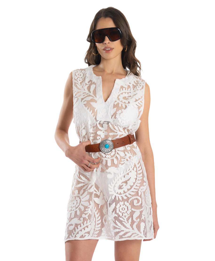 Midi Macramé Solid Color Dress