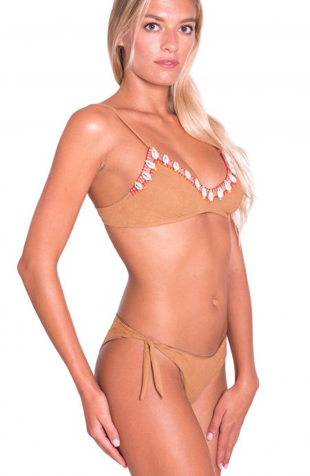 Bikini Brassiere Slip Brasiliana Ricamo Conchiglie Pin-Up Stars - 3
