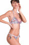 Bikini Brassiere Scollo Incrociato Slip Fiocchi Camaleonte Pin-Up Stars - 3