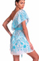 One Shoulder Ethnic Flower Dress With Ruffles Pin-Up Stars - 5