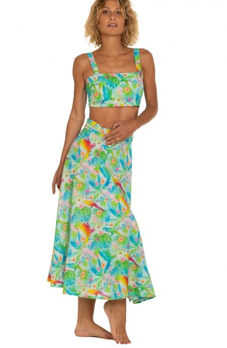 Happy Tropical Print Roller Skirt Poisson D'Amour - 3
