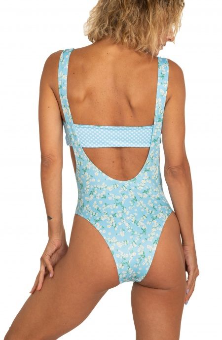 One-piece swimming costume with Provençal print bandeau Poisson D'Amour - 3