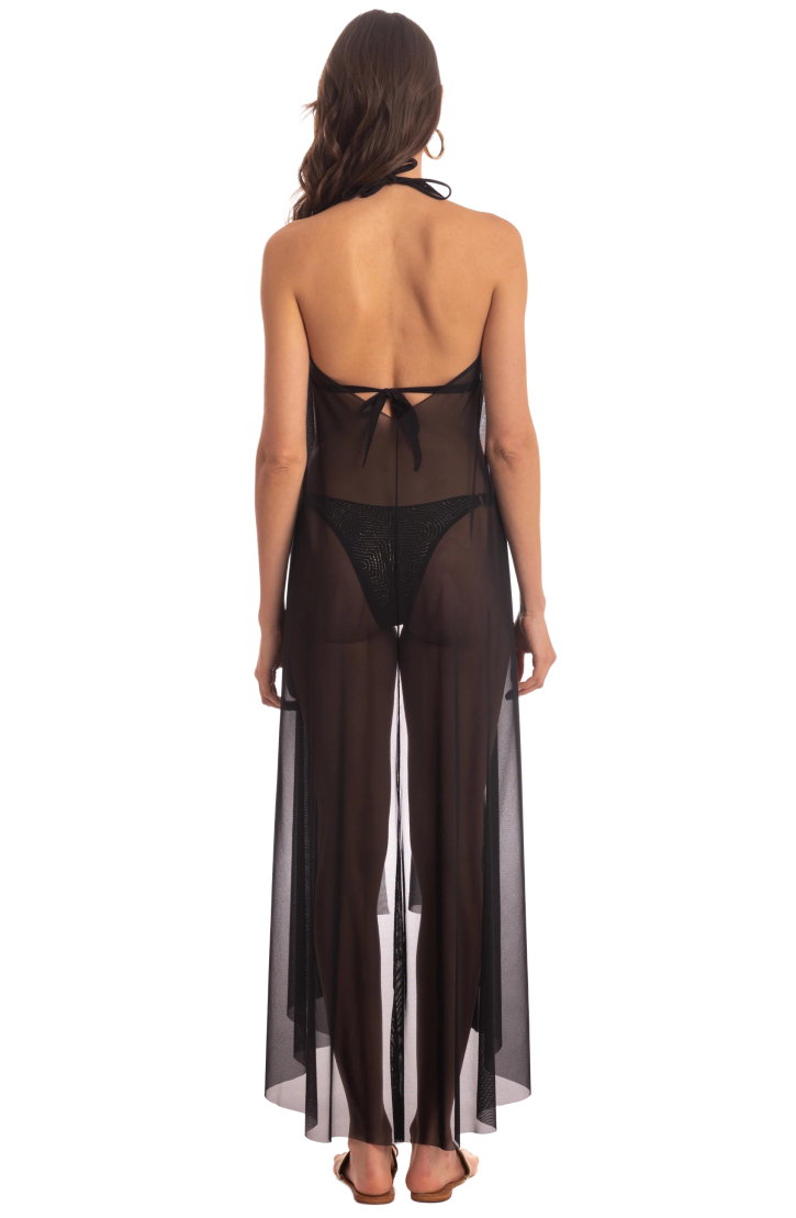 Plain Tulle Pareo Dress
