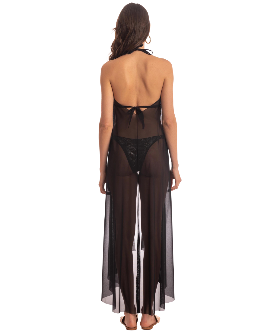 Plain Tulle Pareo Dress