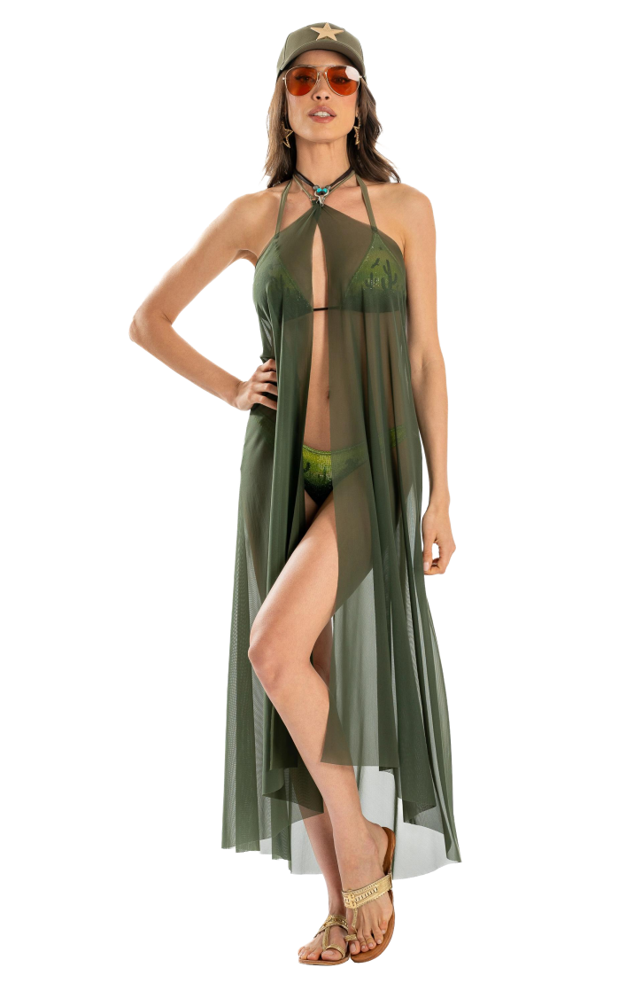 Plain Tulle Pareo Dress