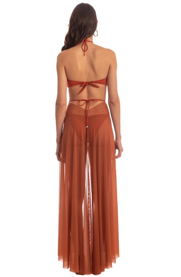Plain Tulle Pareo Dress