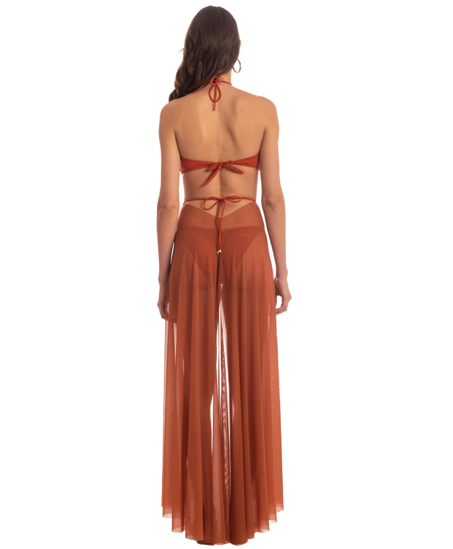 Plain Tulle Pareo Dress