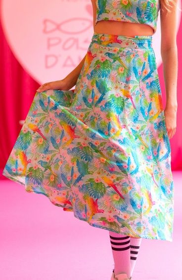 Happy Tropical Print Roller Skirt Poisson D'Amour - 1