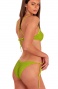 Lurex Balconette Bikini With Underwire Brazilian Briefs Solid Colour Poisson D'Amour - 2