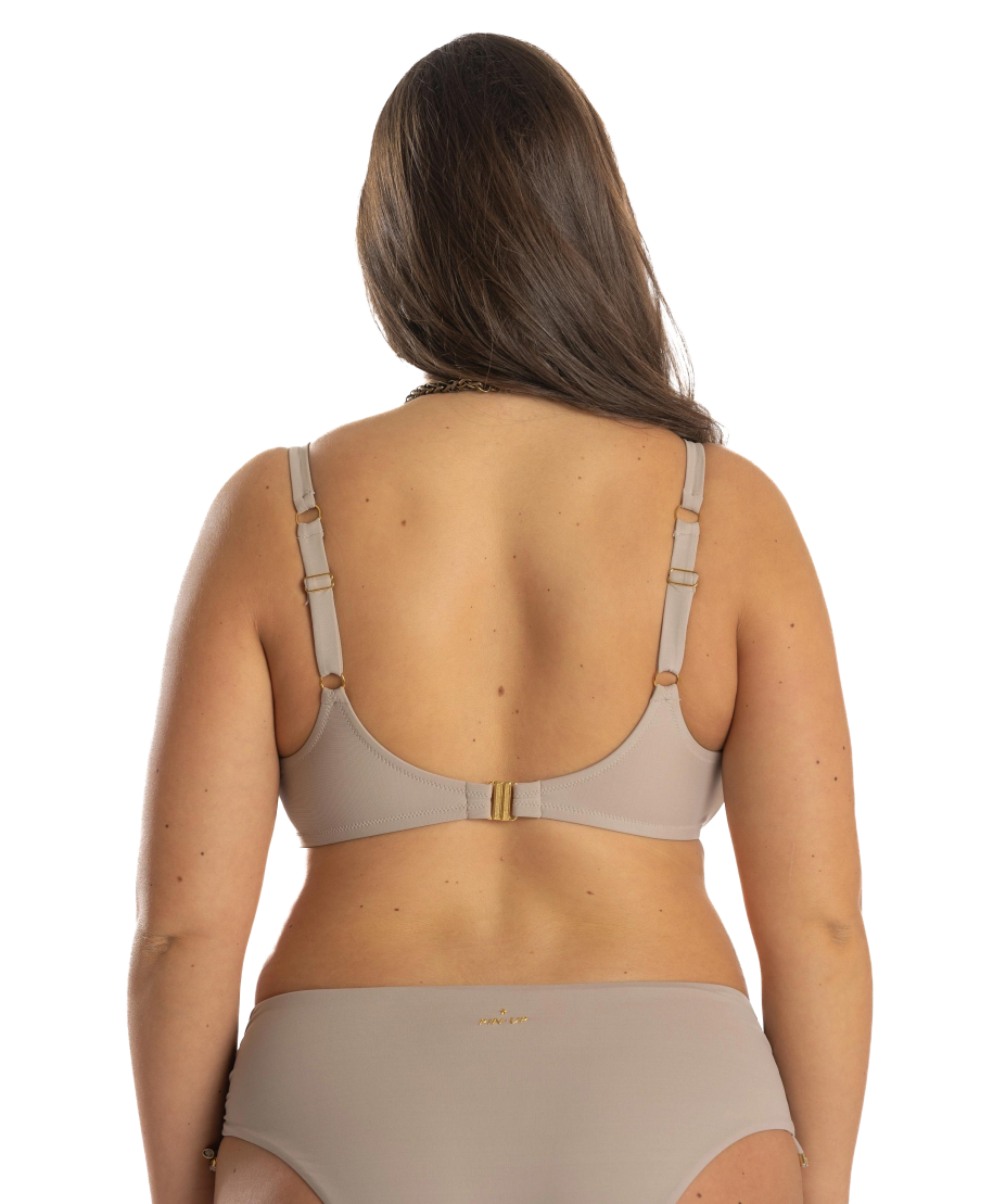 Top Bikini Brassiere Tinta Unita Curvy