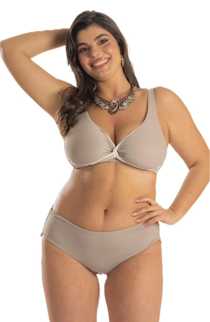 Curvy Solid Color Bikini Brassiere Tops