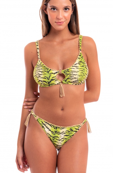 Bikini Brassiere Slip Fiocchi Stampa Tigre Ricamo Punto Cavallo Pin-Up Stars - 1