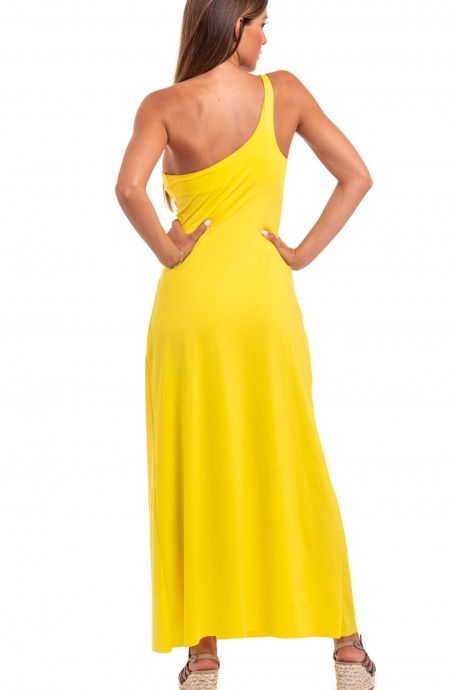 One-Shoulder Dress With Solid Color Rings Pin-Up Stars - 2