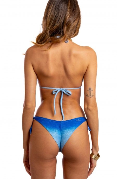 Bikini Triangolo Imbottito Slip Brasiliana Stella Paillettes Lycra Lurex Sfumata Pin-Up Stars - 3