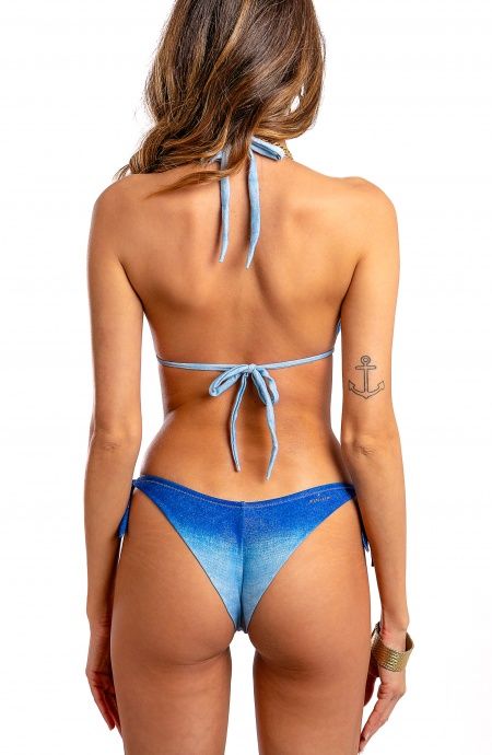 Triangle Bikini Padded Brazilian Lycra Lurex Shaded Briefs Pin-Up Stars - 8