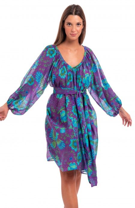 Apache Print Long Sleeve Dress Pin-Up Stars - 2