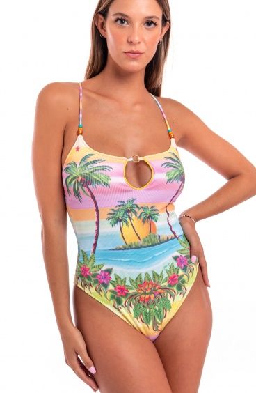 Hawaii Print Swimsuit Pin-Up Stars - 3