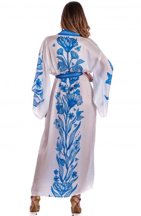 Kimono Viscose Satin Prince Charming Pin-Up Stars - 7