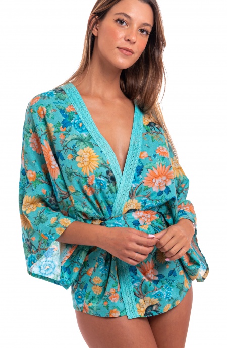 Kimono Cotone Stampa Monkey - 1