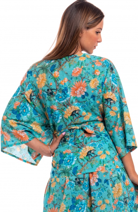 Kimono Cotone Stampa Monkey - 2