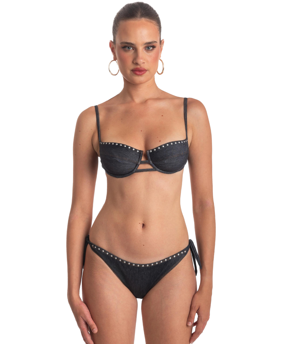Bikini Balconcino Ferretto Jeans Borchie