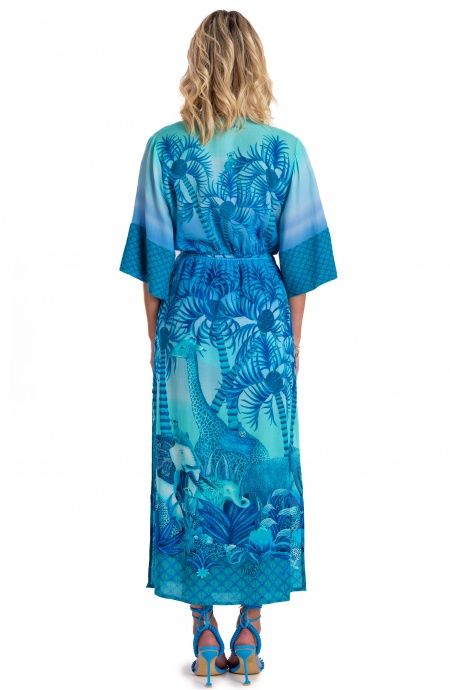 Palm Paradise Viscose Muslin Kimono Pin-Up Stars - 8