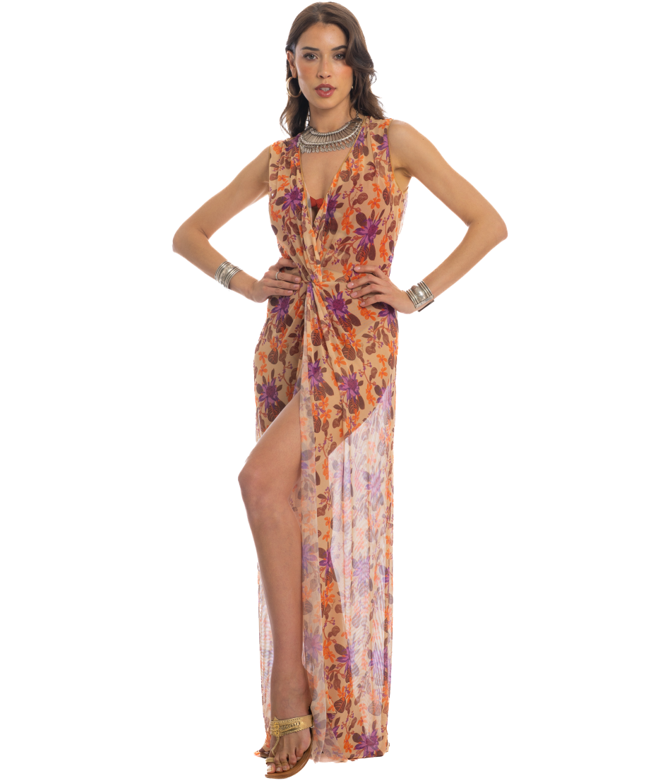 Long Dress Threads of Flowers