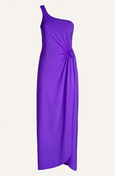 One-Shoulder Dress With Solid Color Rings Pin-Up Stars - 8
