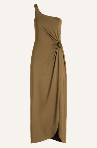One-Shoulder Dress With Solid Color Rings Pin-Up Stars - 9
