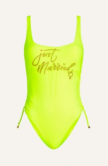 Just Married Lurex and Lycra One Piece Swimsuit Pin-Up Stars - 5