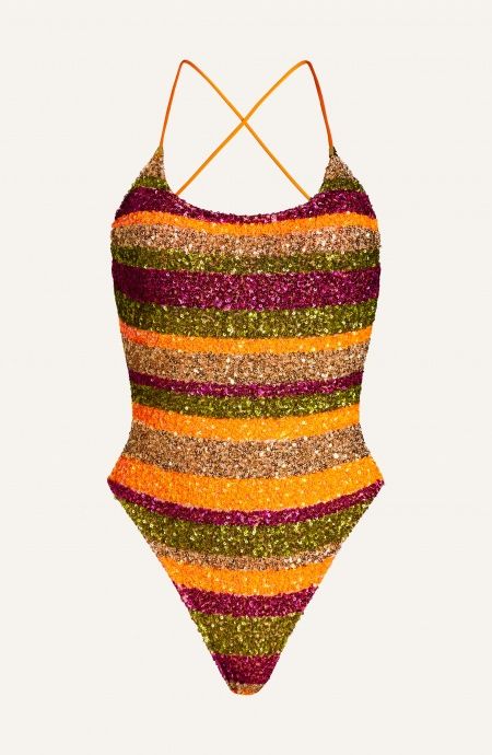 Pin Up Stars Costume Intero Riga Paillettes