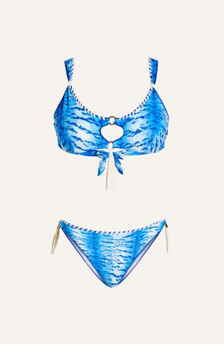 Bikini Brassiere Slip Fiocchi Stampa Tigre Ricamo Punto Cavallo Pin-Up Stars - 5