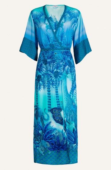 Palm Paradise Viscose Muslin Kimono Pin-Up Stars - 9
